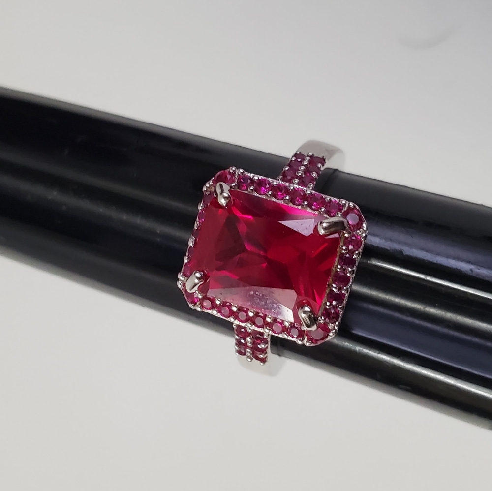 Watch Video / Sterling Silver 925 Ruby and Sapphire Ring